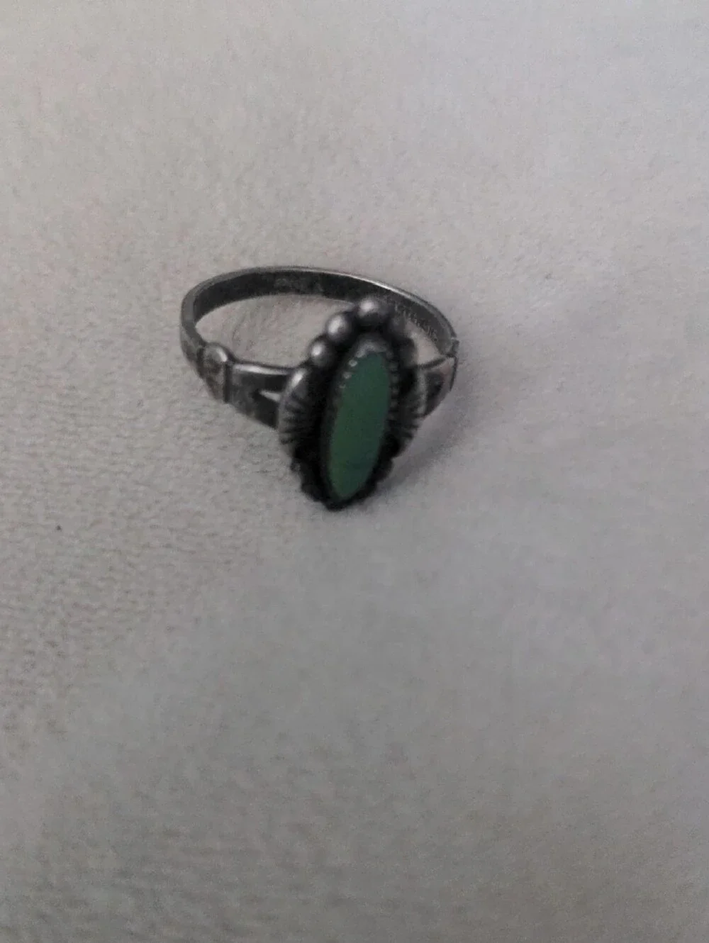 Vintage Bell Trading Post Sterling Silver Teardrop Turquoise Ring, Sz 6.